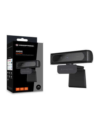 Conceptronic Kamera Internetowa Usb-A2.0 80° 1080P/30Hz Fullhd + Mikrofon Czarno-Biały