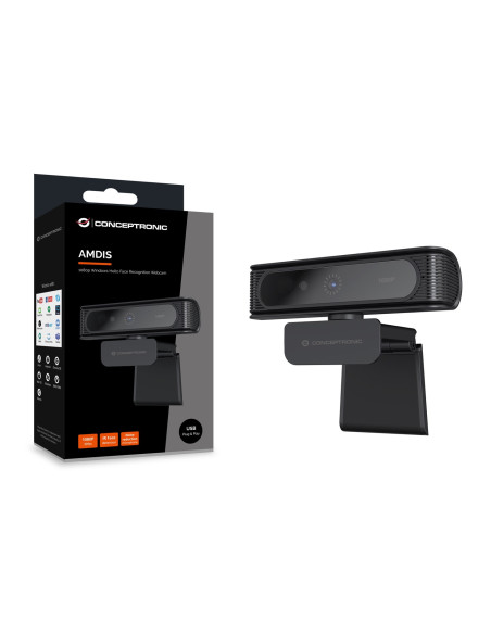 Conceptronic Kamera Internetowa Usb-A2.0 80° 1080P/30Hz Fullhd + Mikrofon Czarno-Biały