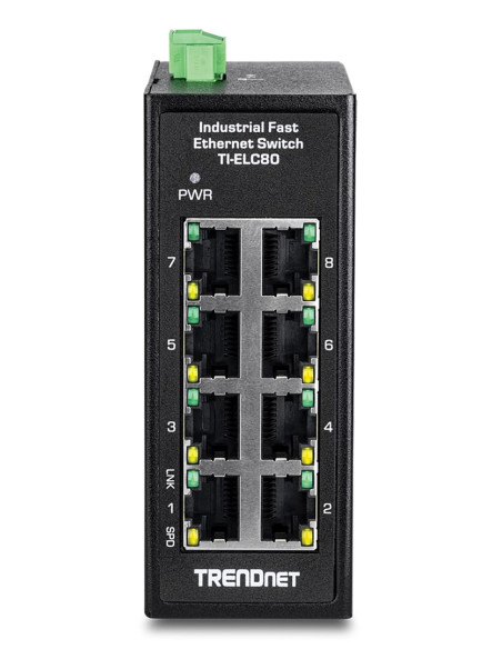 Trendnet Ti-Elc80 Przełącznik Sieciowy Nie Zarządzany Fast Ethernet (10/100) Czarny