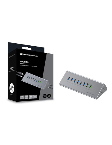 Conceptronic 10-Portowy Koncentrator Usb-A3.0/-C Adapter -  6Xa3.0+M.netz. Gr