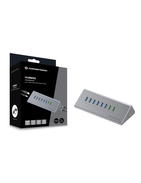 Conceptronic 10-Portowy Koncentrator Usb-A3.0/-C Adapter -  6Xa3.0+M.netz. Gr