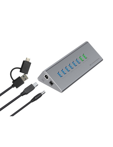 Conceptronic 10-Portowy Koncentrator Usb-A3.0/-C Adapter -  6Xa3.0+M.netz. Gr