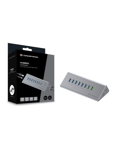Conceptronic 10-Portowy Koncentrator Usb-A3.0/-C Adapter -  6Xa3.0+M.netz. Gr