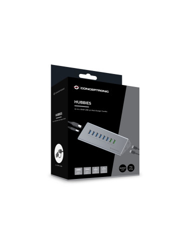 Conceptronic 10-Portowy Koncentrator Usb-A3.0/-C Adapter -  6Xa3.0+M.netz. Gr
