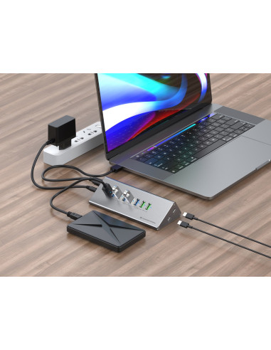 Conceptronic 10-Portowy Koncentrator Usb-A3.0/-C Adapter -  6Xa3.0+M.netz. Gr