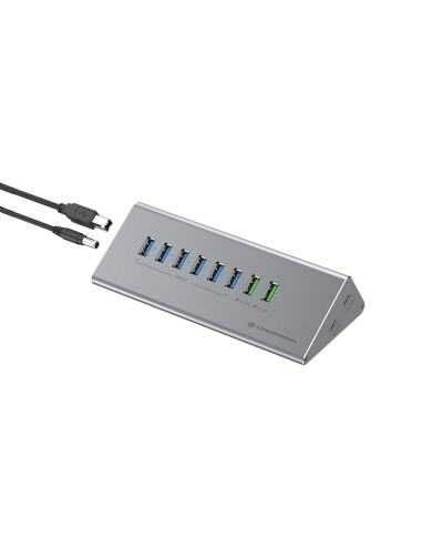 Conceptronic 10-Portowy Koncentrator Usb-A3.0/-C Adapter -  6Xa3.0+M.netz. Gr