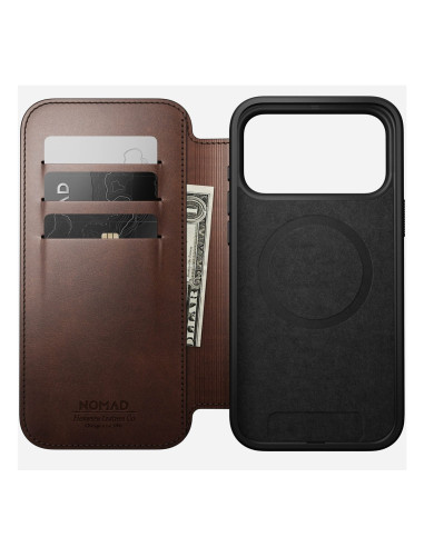 Nomad Modern Leather Folio Pokrowiec Na Telefon Komórkowy 16 Cm (6.3") Brązowy