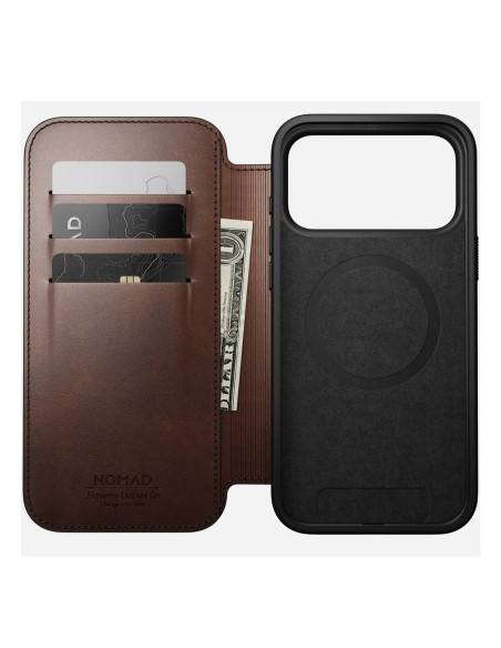 Nomad Modern Leather Folio Pokrowiec Na Telefon Komórkowy 16 Cm (6.3") Brązowy