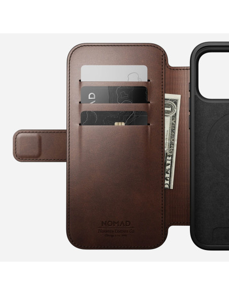 Nomad Modern Leather Folio Pokrowiec Na Telefon Komórkowy 16 Cm (6.3") Brązowy