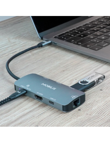 Mobilis 001382 Stacja Dokująca Przewodowa Usb 3.2 Gen 1 (3.1 Gen 1) Type-C Czarny, Szary