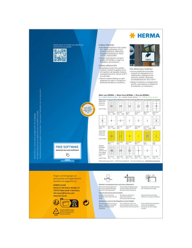 Herma 9501 Samoprzylepne Etykiety Prostokąt Na Stałe Biały 50 Szt.