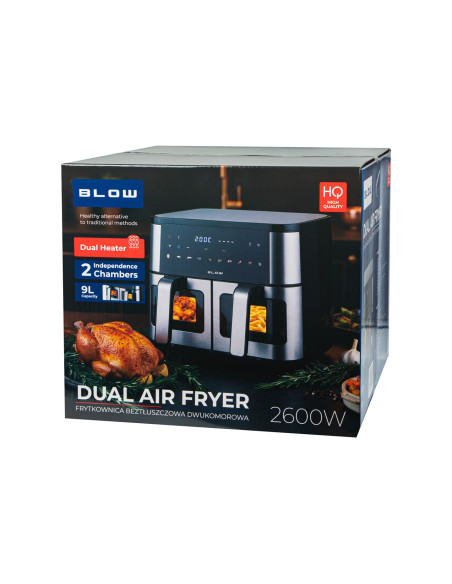 Air Fryer Frytkownica Beztłuszczowa Blow 2500W 9L Dwukomorowa