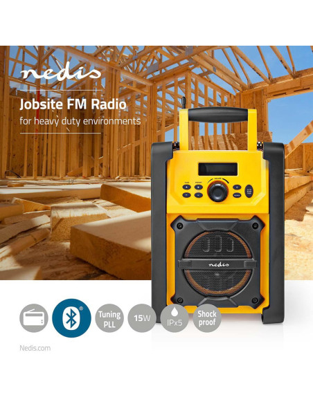 Nedis Rdfm3100Yw Radio Miejsce Pracy Cyfrowy Czarny, Żółty
