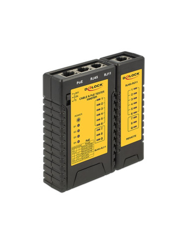 Delock 86107 Tester Kabli Sieciowych Czarny, Żółty