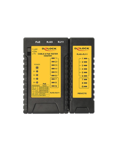 Delock 86107 Tester Kabli Sieciowych Czarny, Żółty
