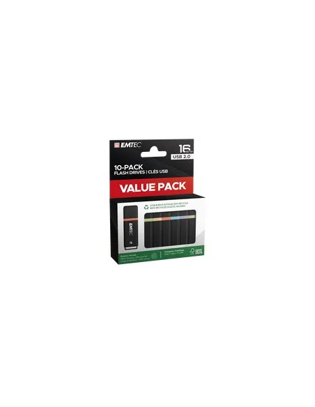Emtec K100 Pamięć Usb 16 Gb Usb Typu-A 2.0 Czarny, Wielobarwny
