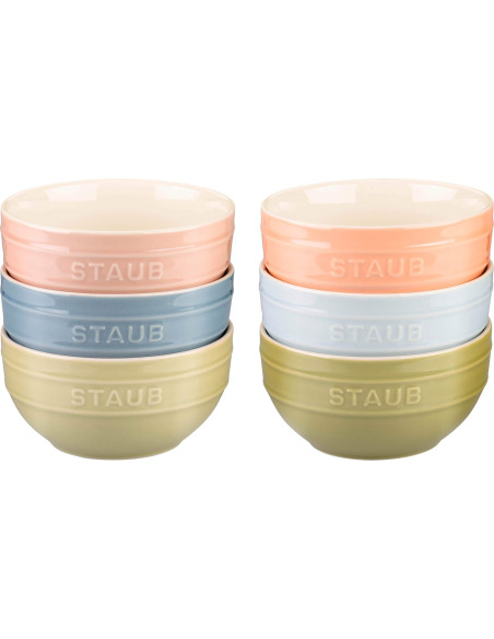 Staub Serving Zestaw 6 Misek 12 Cm, Wielokolorowe