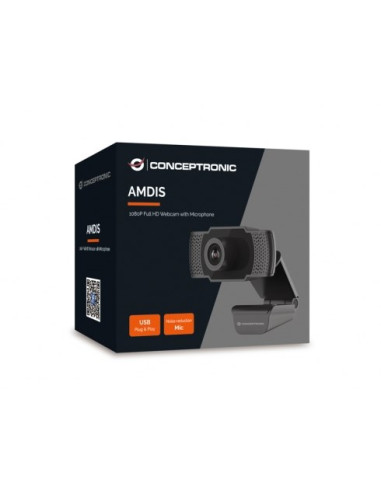Conceptronic Amdis Kamera Internetowa 2 Mp 1920 X 1080 Px Usb 2.0 Czarny