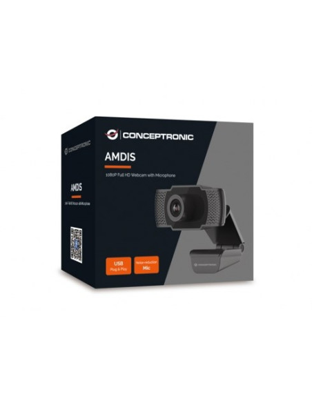 Conceptronic Amdis Kamera Internetowa 2 Mp 1920 X 1080 Px Usb 2.0 Czarny