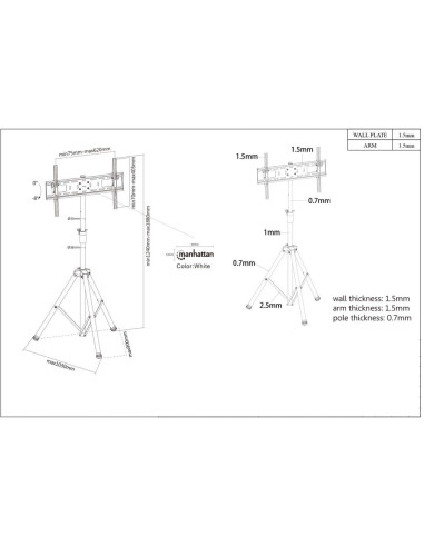 Manhattan Stojak Tripod Tv 37-70" Do 35Kg Regulowany