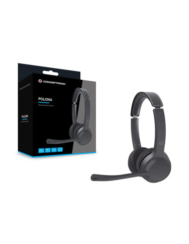 Conceptronic Polona04B Słuchawki/Zestaw Słuchawkowy Przewodowy I Bezprzewodowy Opaska Na Głowę Połączenia/Muzyka Usb Type-C Blue