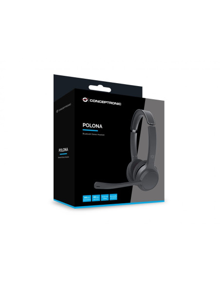 Conceptronic Polona04B Słuchawki/Zestaw Słuchawkowy Przewodowy I Bezprzewodowy Opaska Na Głowę Połączenia/Muzyka Usb Type-C Blue