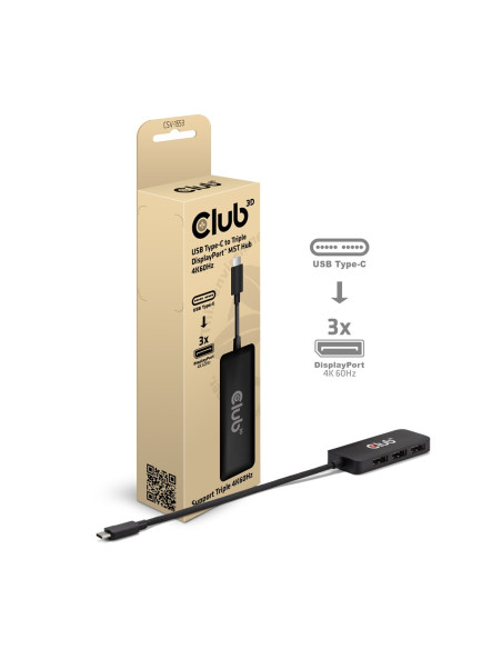 Club3D Csv-1553 Huby I Koncentratory Usb Type-C Czarny