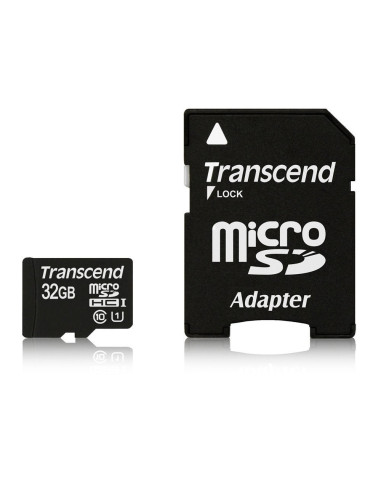 Sd Microsd Card  32Gb Transcend Sdhc Uhs1 W/Adapter