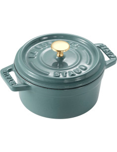 Staub Mini Cocotte Mini Garnek Żeliwny Okrągły 250 Ml, Eukaliptusowy