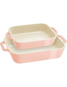 Staub Cooking Zestaw 2 Półmisków Prostokątnych, Jasnoróżowy