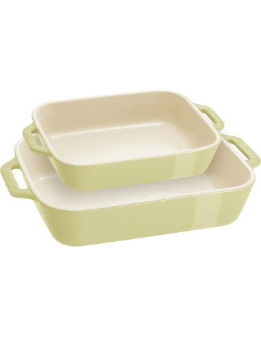 Staub Cooking Zestaw 2 Półmisków Prostokątnych, Jasnozielony