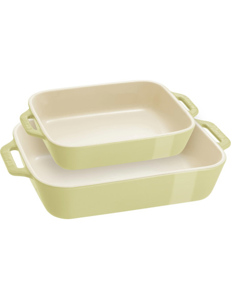 Staub Cooking Zestaw 2 Półmisków Prostokątnych, Jasnozielony
