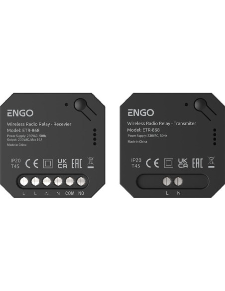Przekaźnik Bezprzewodowy Engolink, Nadajnik+Odbiornik Sterowany Radiowo, 868Mhz, 230V