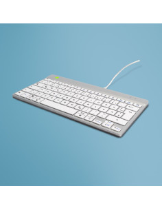 R-Go Tools Ergonomiczna R-Go Compact Break Klawiatura, Z Oprogramowaniem Do Robienia Przerw, Qwertz (De), Przewodowa, Biała