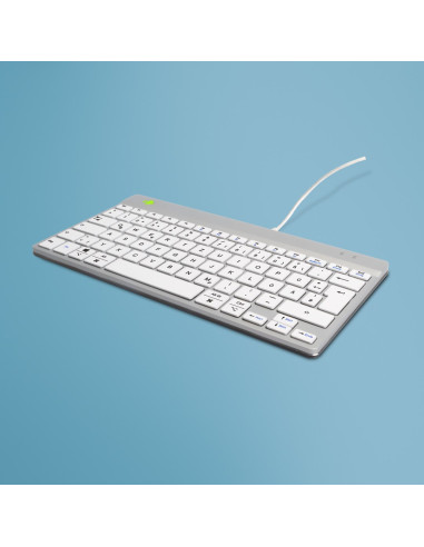 R-Go Tools Ergonomiczna R-Go Compact Break Klawiatura, Z Oprogramowaniem Do Robienia Przerw, Qwertz (De), Przewodowa, Biała