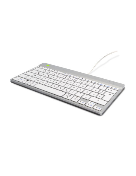 R-Go Tools Ergonomiczna R-Go Compact Break Klawiatura, Z Oprogramowaniem Do Robienia Przerw, Qwertz (De), Przewodowa, Biała