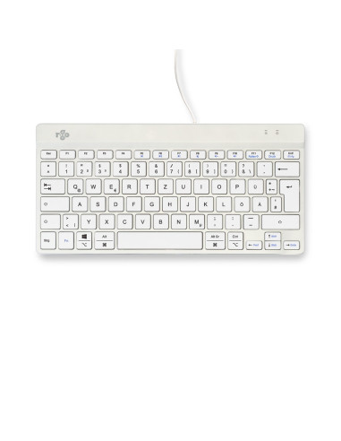 R-Go Tools Ergonomiczna R-Go Compact Break Klawiatura, Z Oprogramowaniem Do Robienia Przerw, Qwertz (De), Przewodowa, Biała