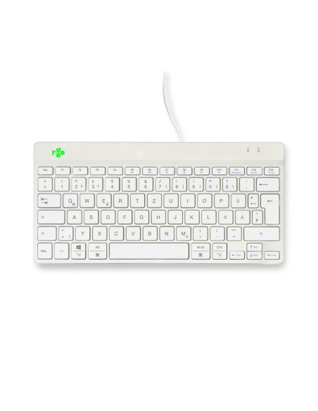 R-Go Tools Ergonomiczna R-Go Compact Break Klawiatura, Z Oprogramowaniem Do Robienia Przerw, Qwertz (De), Przewodowa, Biała