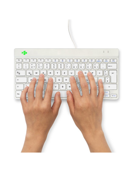 R-Go Tools Ergonomiczna R-Go Compact Break Klawiatura, Z Oprogramowaniem Do Robienia Przerw, Qwertz (De), Przewodowa, Biała