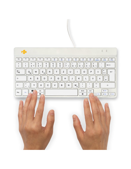 R-Go Tools Ergonomiczna R-Go Compact Break Klawiatura, Z Oprogramowaniem Do Robienia Przerw, Qwertz (De), Przewodowa, Biała
