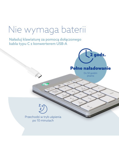 R-Go Tastatur Nummernblock Break Bluetooth Weiăź