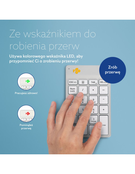 R-Go Tastatur Nummernblock Break Bluetooth Weiăź