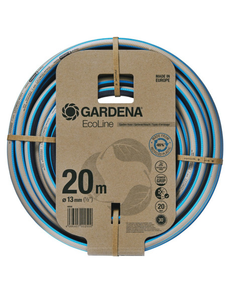 Gardena 18930-20 Wąż Ogrodowy 20 M Nad Ziemią Plastik, Termoplastyczny Elastomer Czarny, Niebieski, Szary