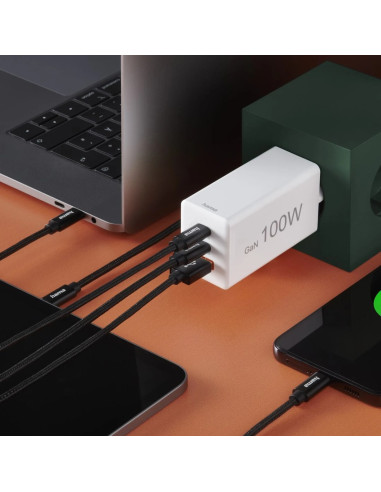 Hama 00201997 Ładowarka Do Urządzeń Przenośnych Laptop, Smartfon, Tablet Biały Prąd Przemienny Szybkie Ładowanie Wewnętrzna