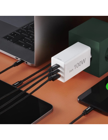 Hama 00201997 Ładowarka Do Urządzeń Przenośnych Laptop, Smartfon, Tablet Biały Prąd Przemienny Szybkie Ładowanie Wewnętrzna