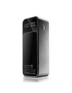 Everactive Powerbank 27 000Mah, 1X Usb, 2X Usb-C, 162,5W, Qc4+, Wbudowana Latarka, Wyświetlacz Lcd, Czarny Eb-27Q