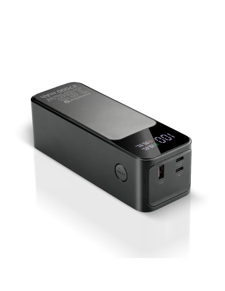 Everactive Powerbank 27 000Mah, 1X Usb, 2X Usb-C, 162,5W, Qc4+, Wbudowana Latarka, Wyświetlacz Lcd, Czarny Eb-27Q