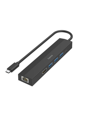 Hama 00200144 Huby I Koncentratory Usb 3.2 Gen 1 (3.1 Gen 1) Type-C 5000 Mbit/S Czarny