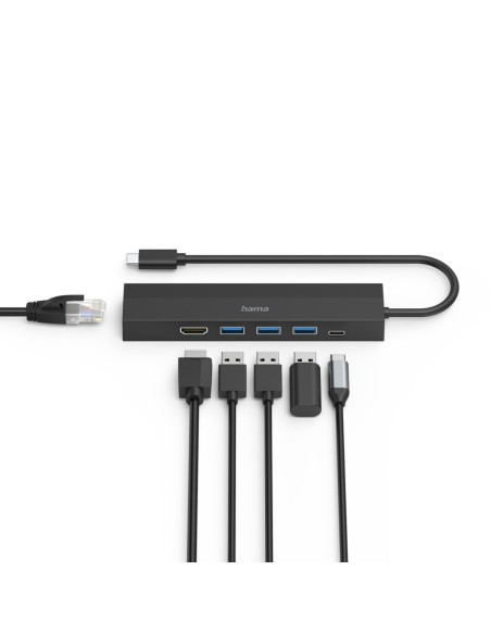 Hama 00200144 Huby I Koncentratory Usb 3.2 Gen 1 (3.1 Gen 1) Type-C 5000 Mbit/S Czarny