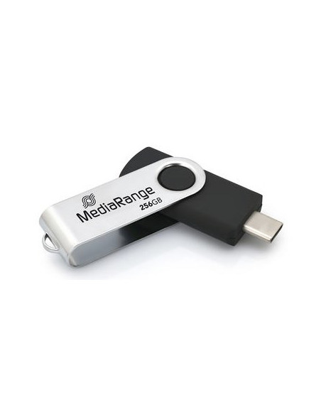 Mediarange Mr1955 Pamięć Usb 256 Gb Usb Type-C 3.2 Gen 1 (3.1 Gen 1) Czarny, Srebrny
